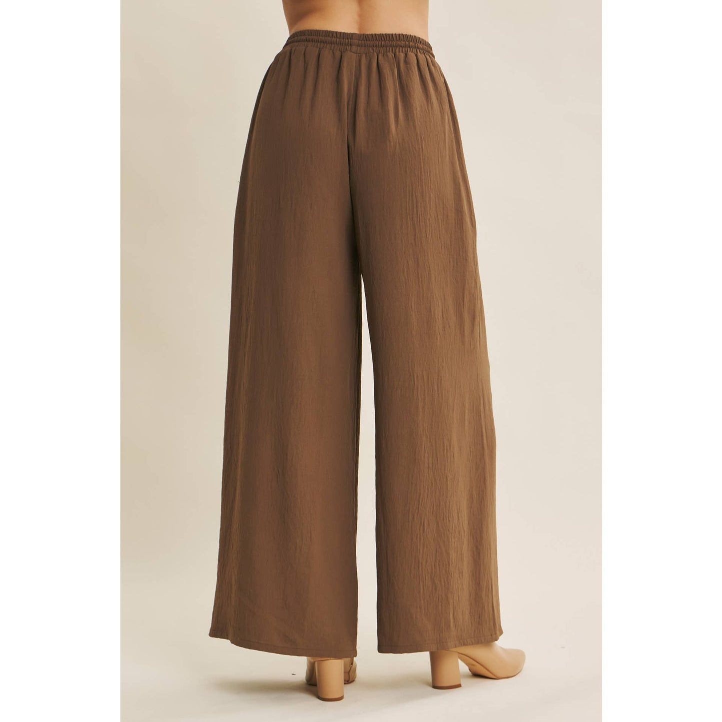 High Waist Wide Leg Mocha Pants