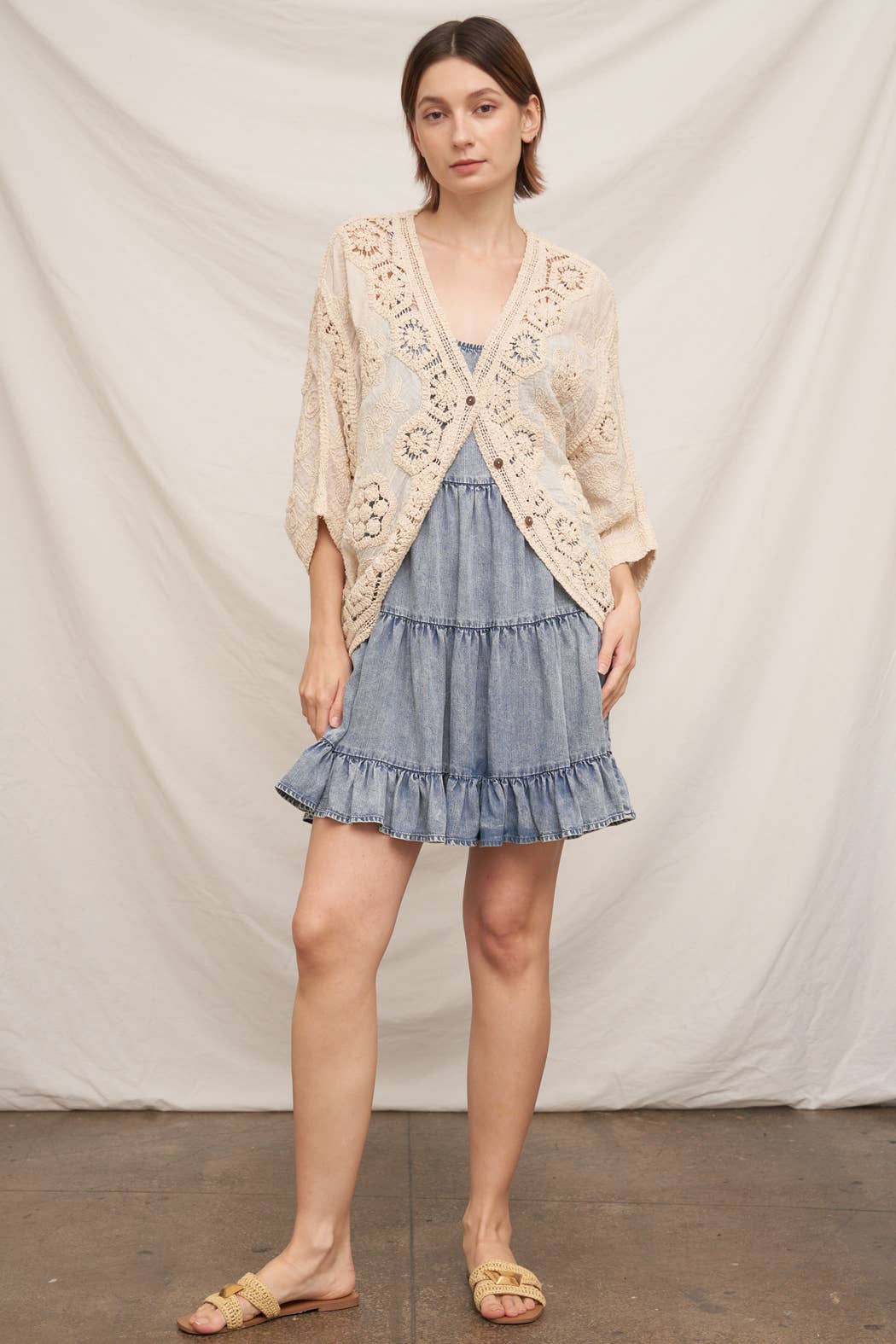Batwing Crochet Detail Cardigan