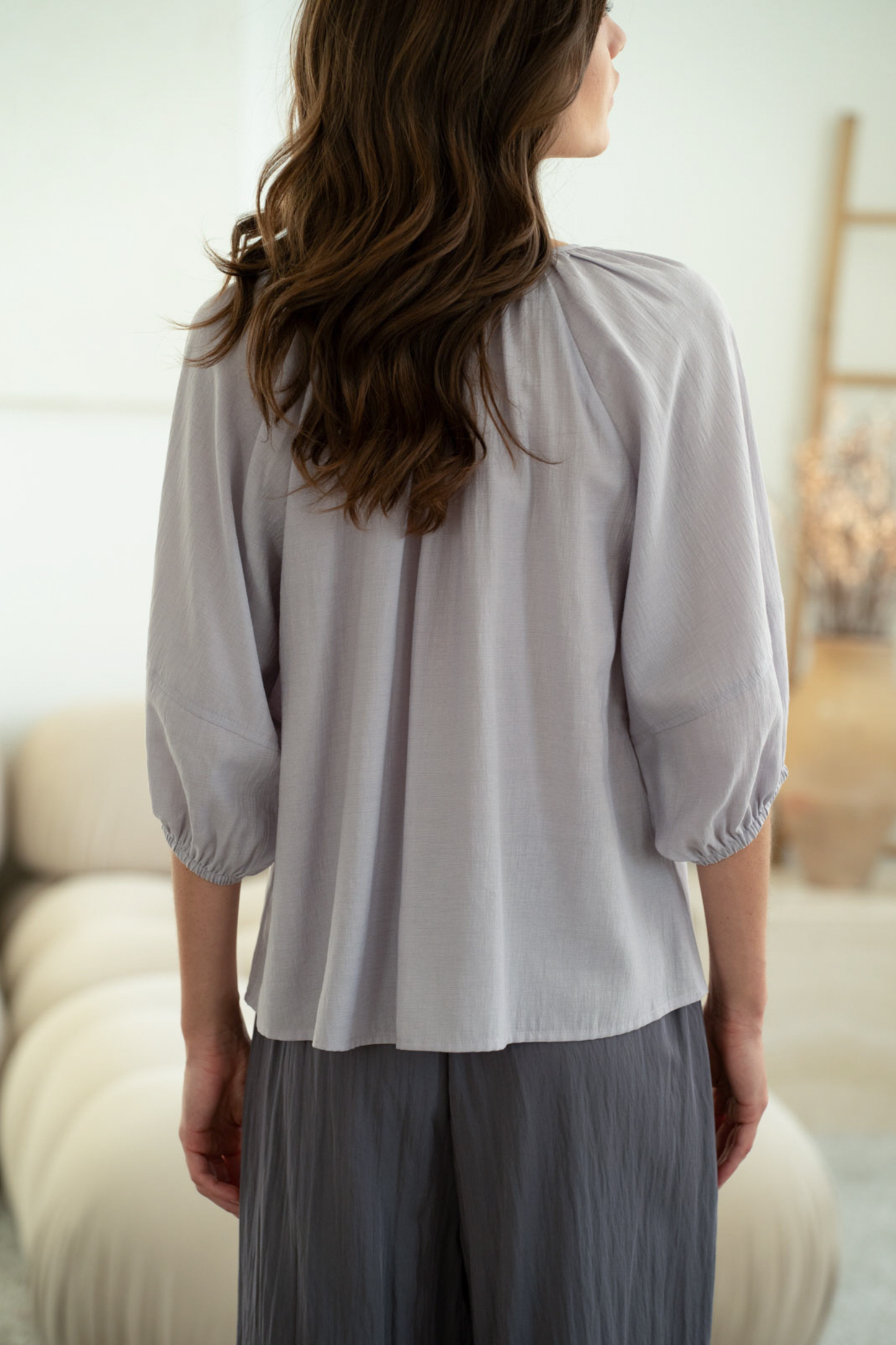 Soft Gathered Neck Blouse