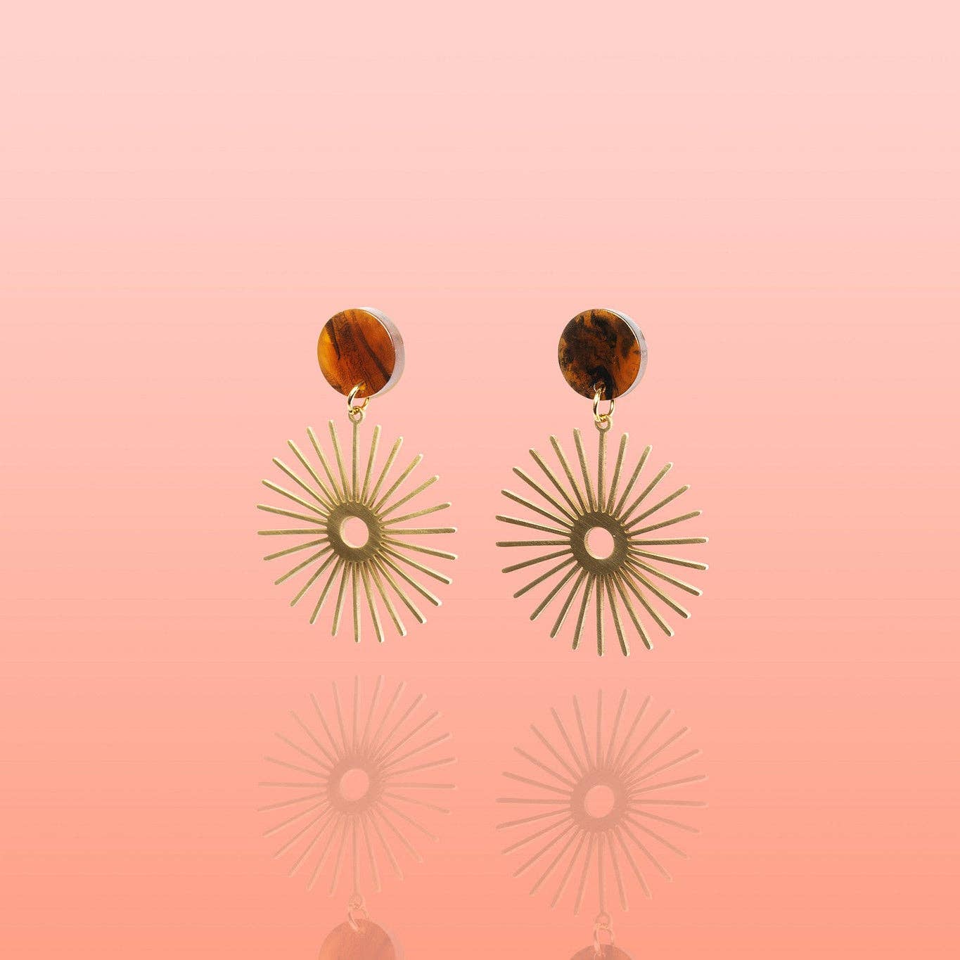 Solana Neutral Sunburst Earrings Water Resistant