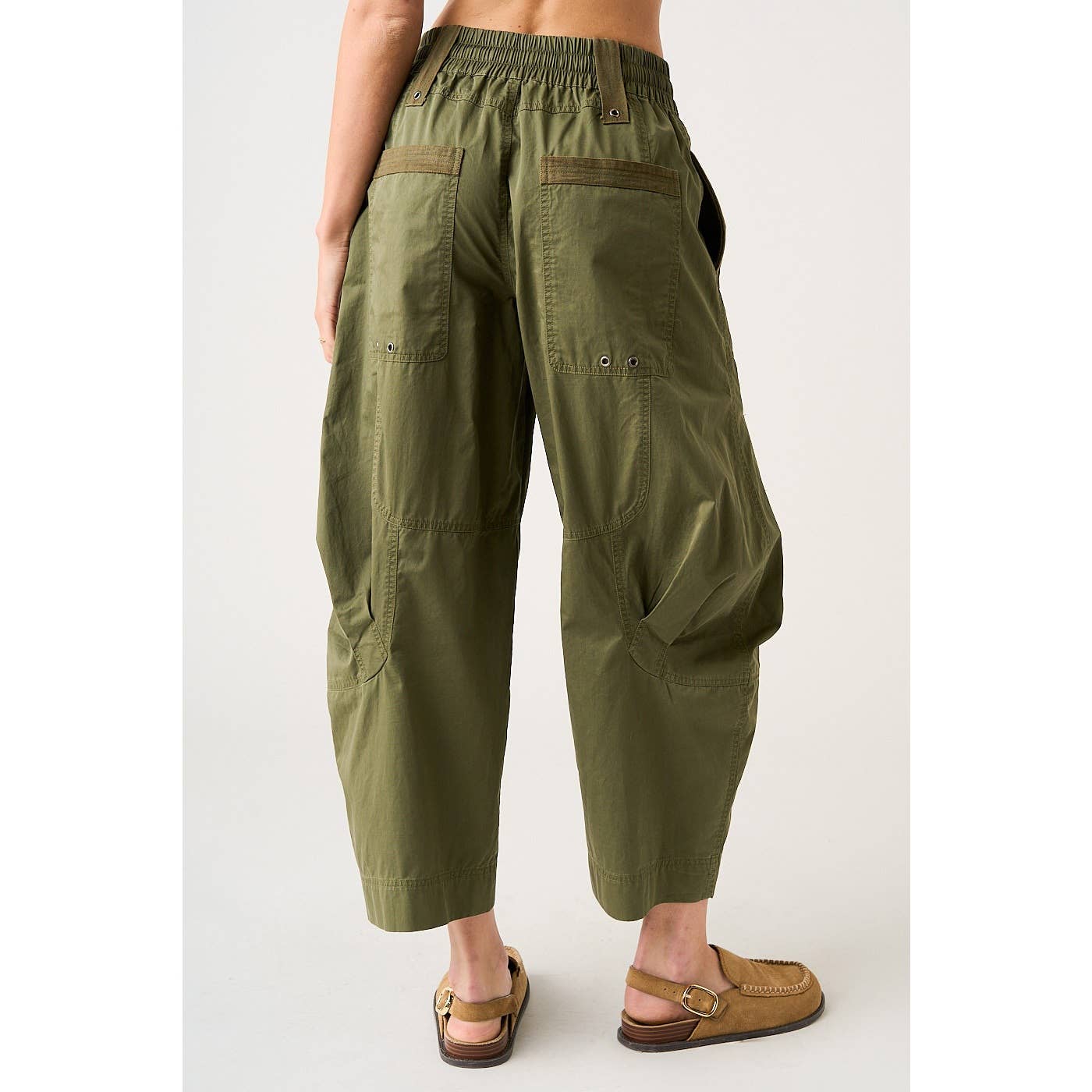 WASHED UTILITY PARACHUTE LOOSE FIT CARGO PANTS