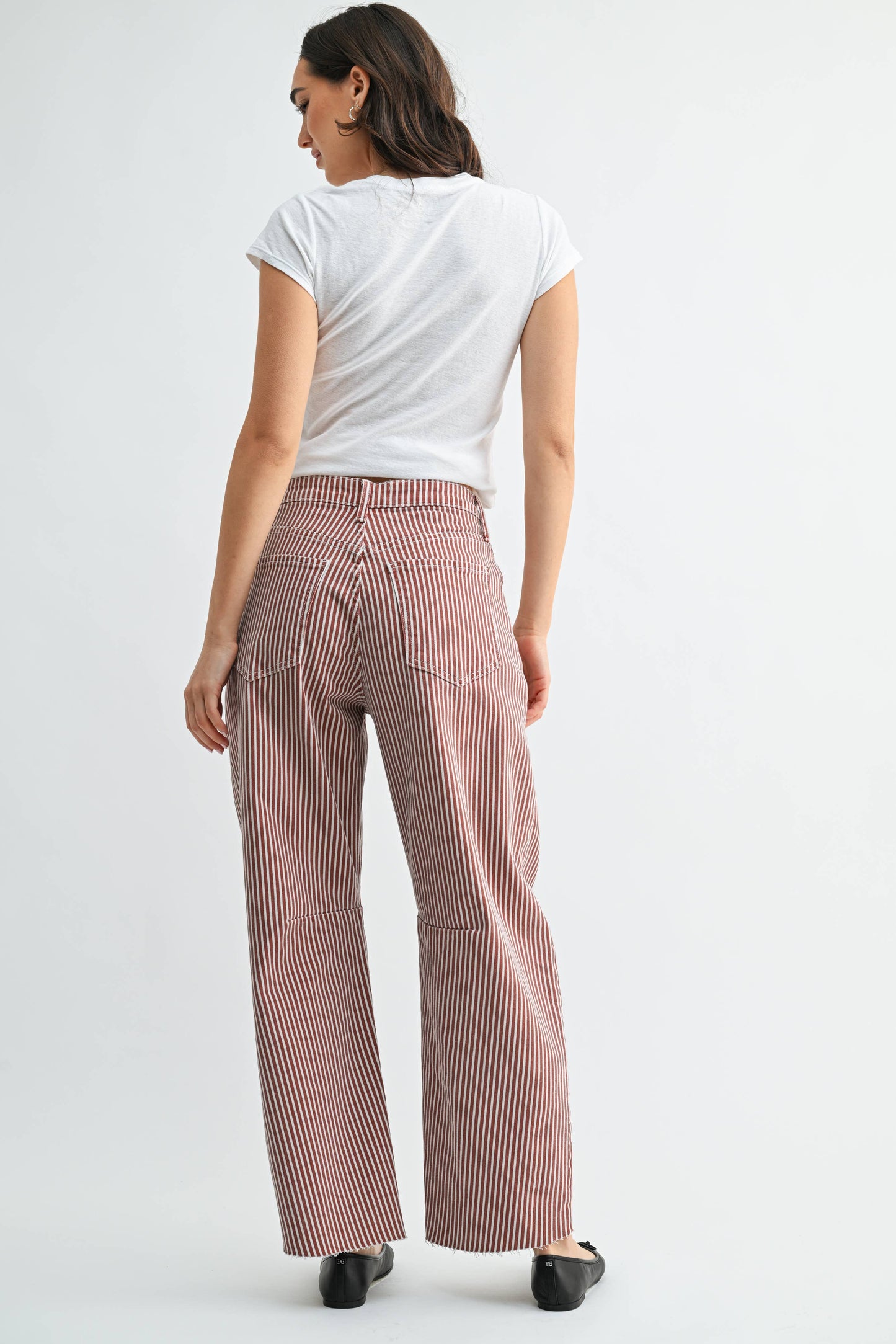 Spice Brown Stripe Barrel Jean