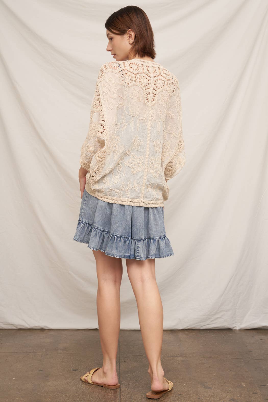 Batwing Crochet Detail Cardigan