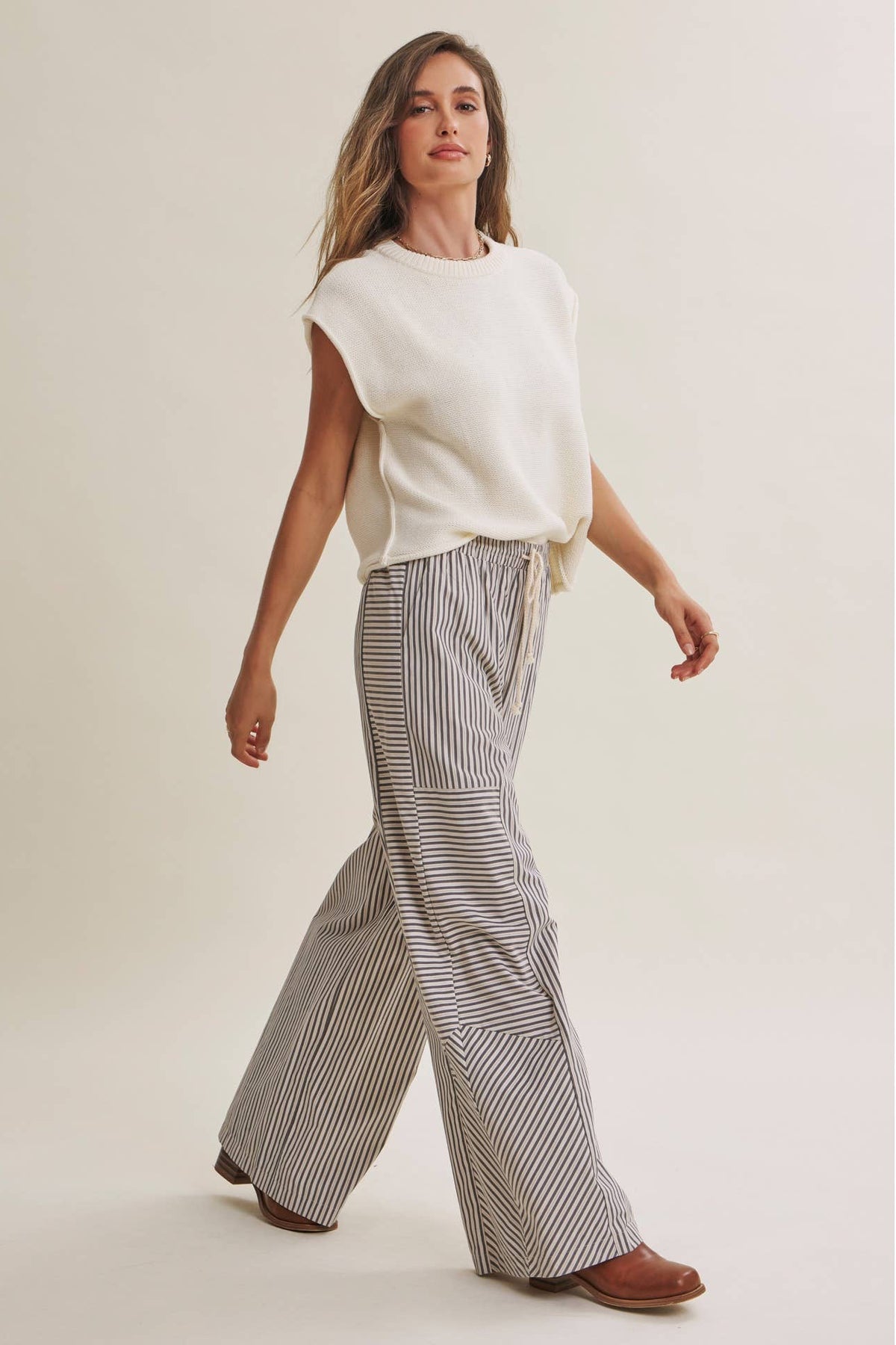 Coffee Before Noon Mixed Stripe Pants