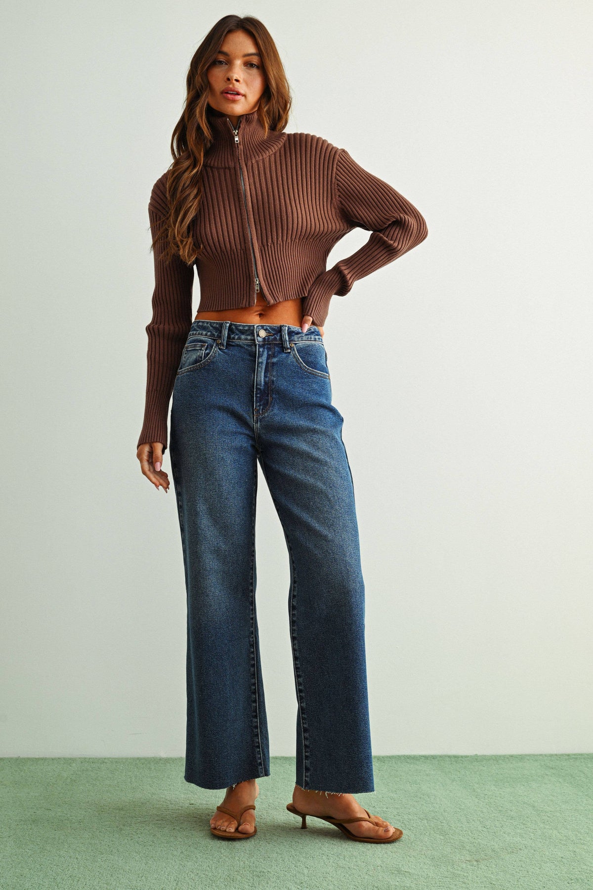 Scissor Cut Dark Denim Wide Leg Jean - JBD