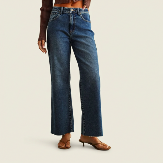 Scissor Cut Dark Denim Wide Leg Jean - JBD