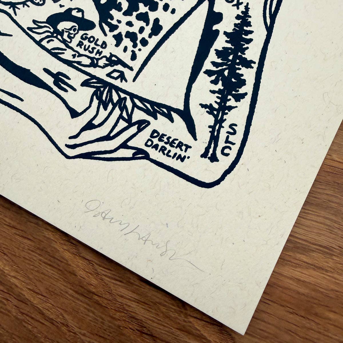 Tattooed Cowgirl 1 - Signed 8x10in Silkscreen Print on Recycled Paper
