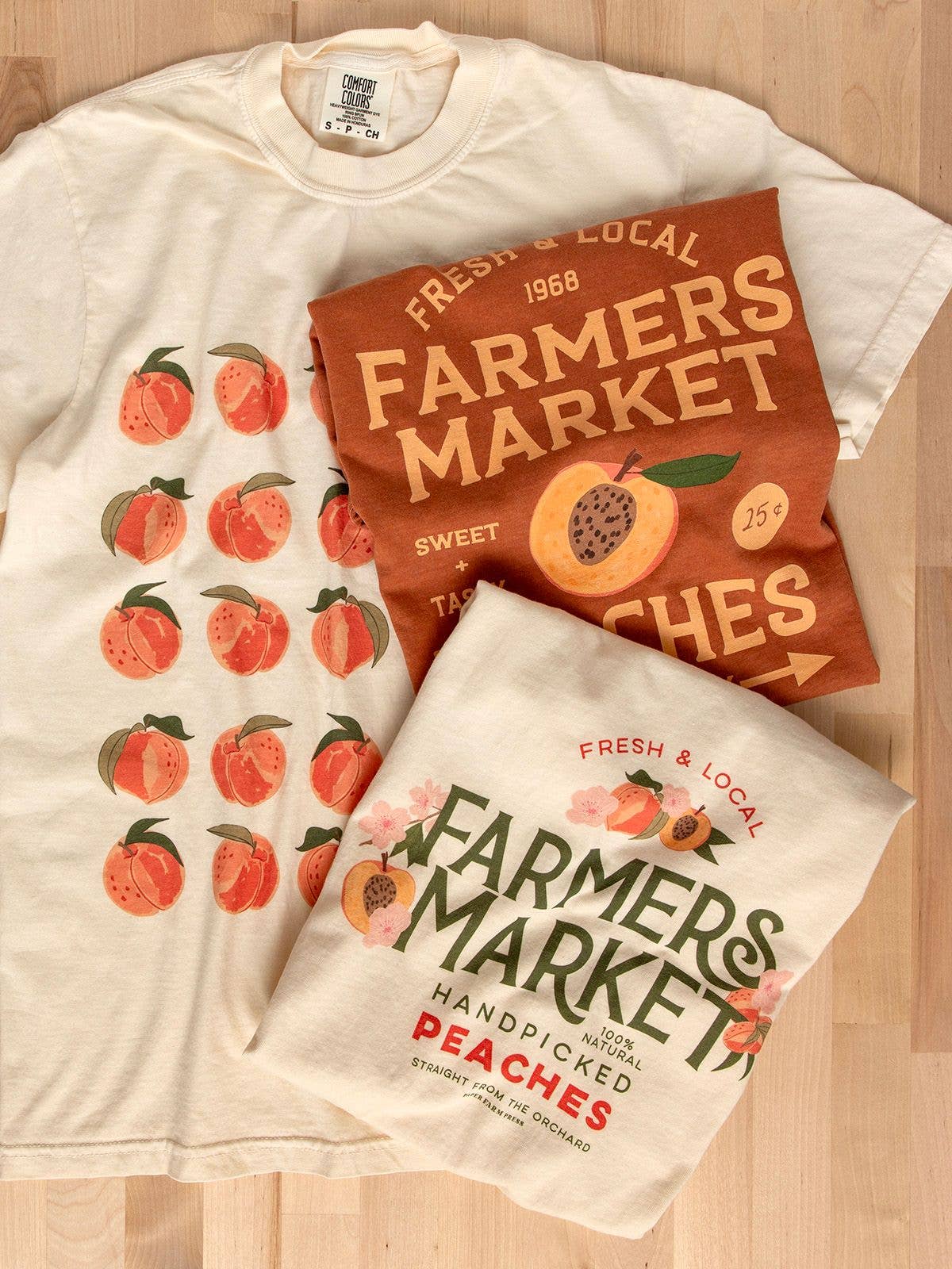 Peach Blossom Farmers Market Tee - Ivory