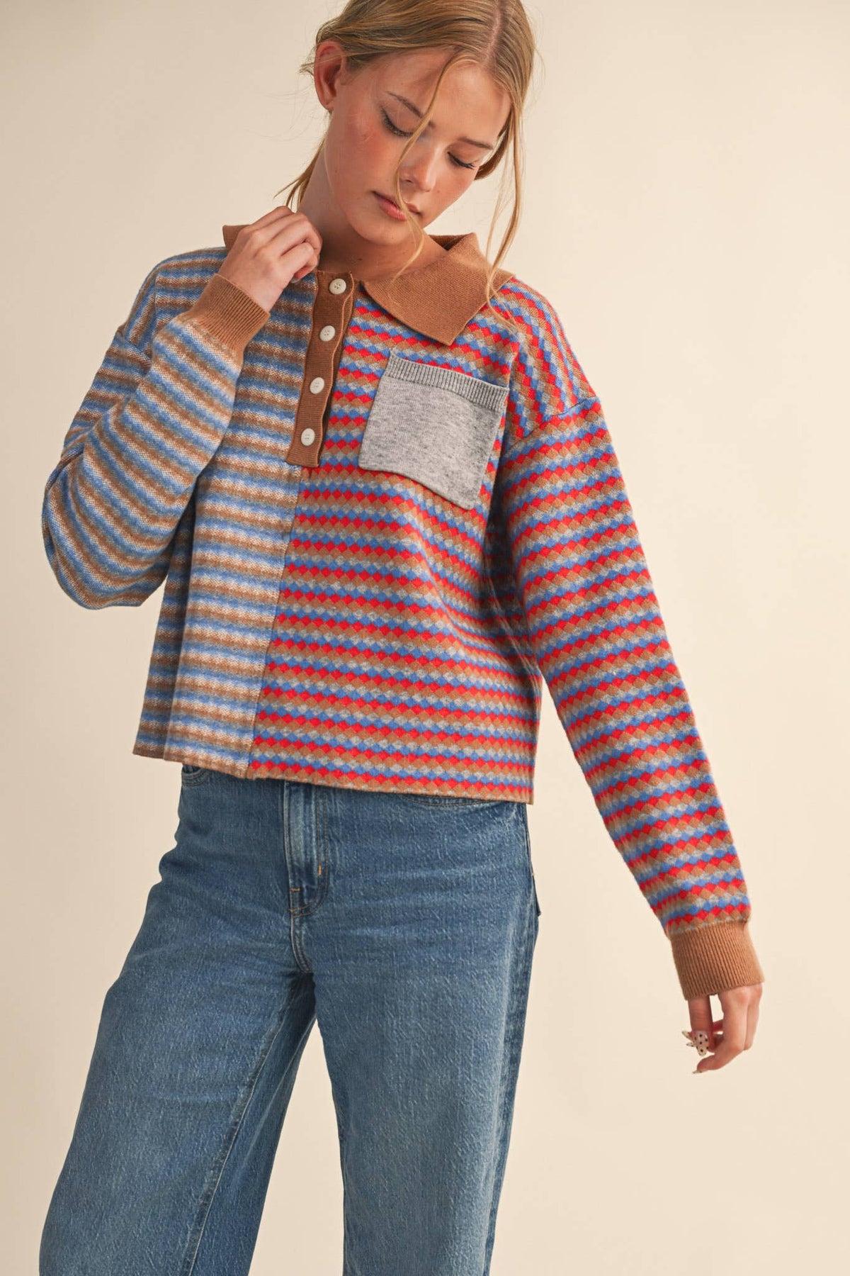 Multi-Colored Knit Sweater