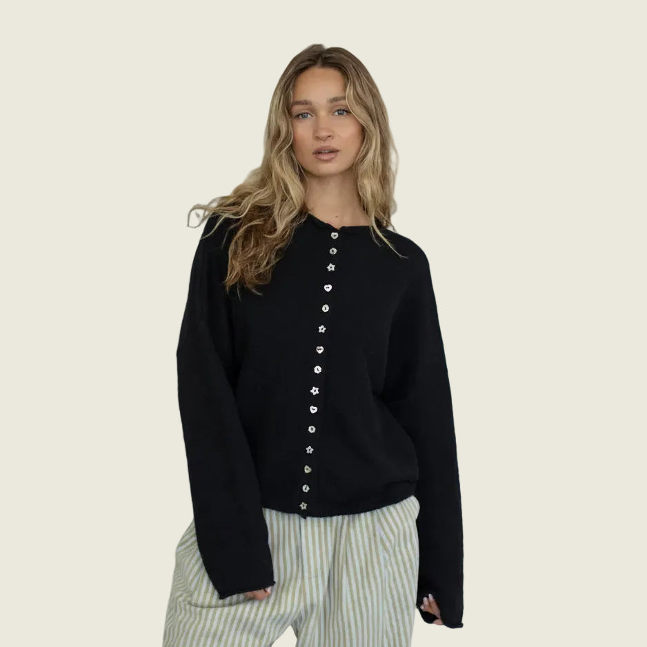 Piper Knit Cardigan with Mismatched Buttons
