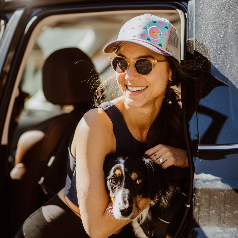 Colorado Flamingo Curve Bill Trucker Hat