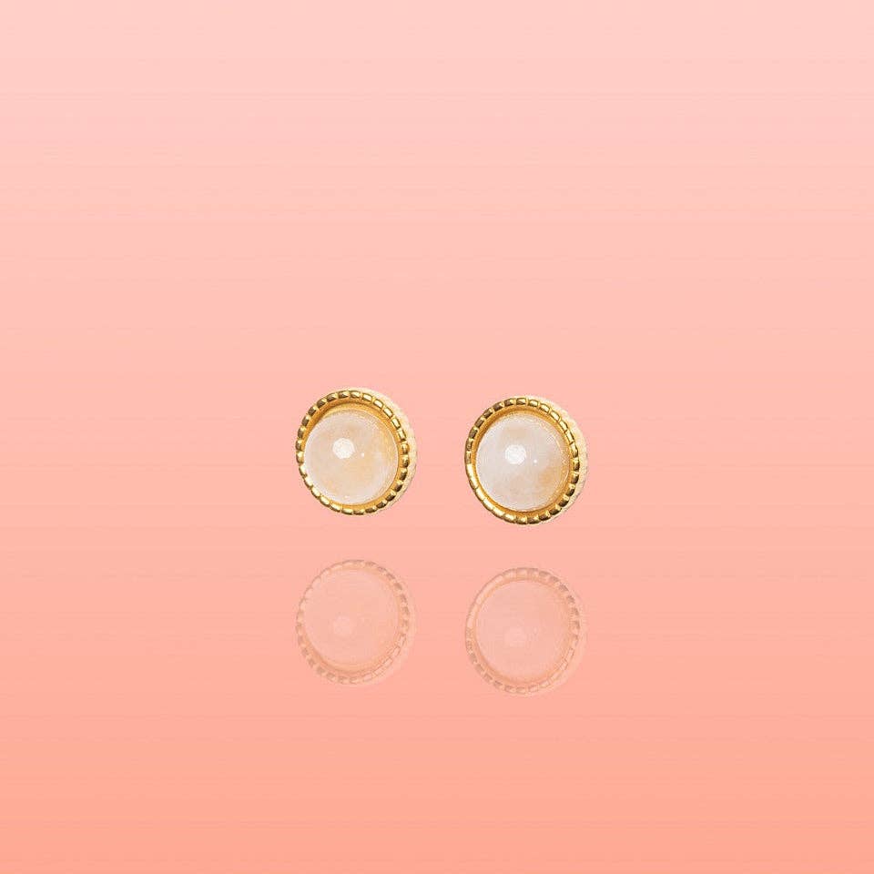 Maria Rose Quartz Studs Water Resistant