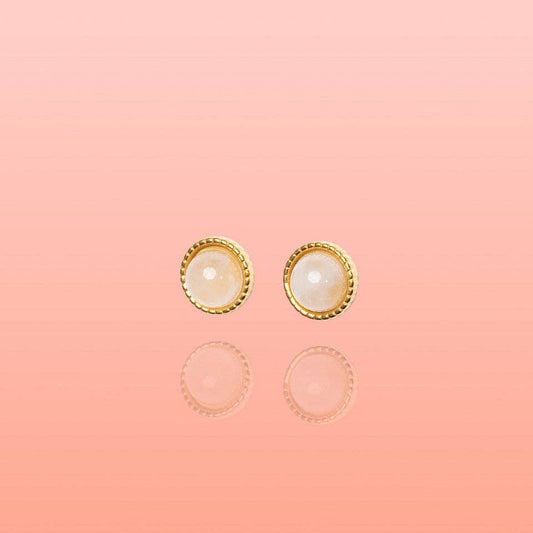 Maria Rose Quartz Studs Water Resistant