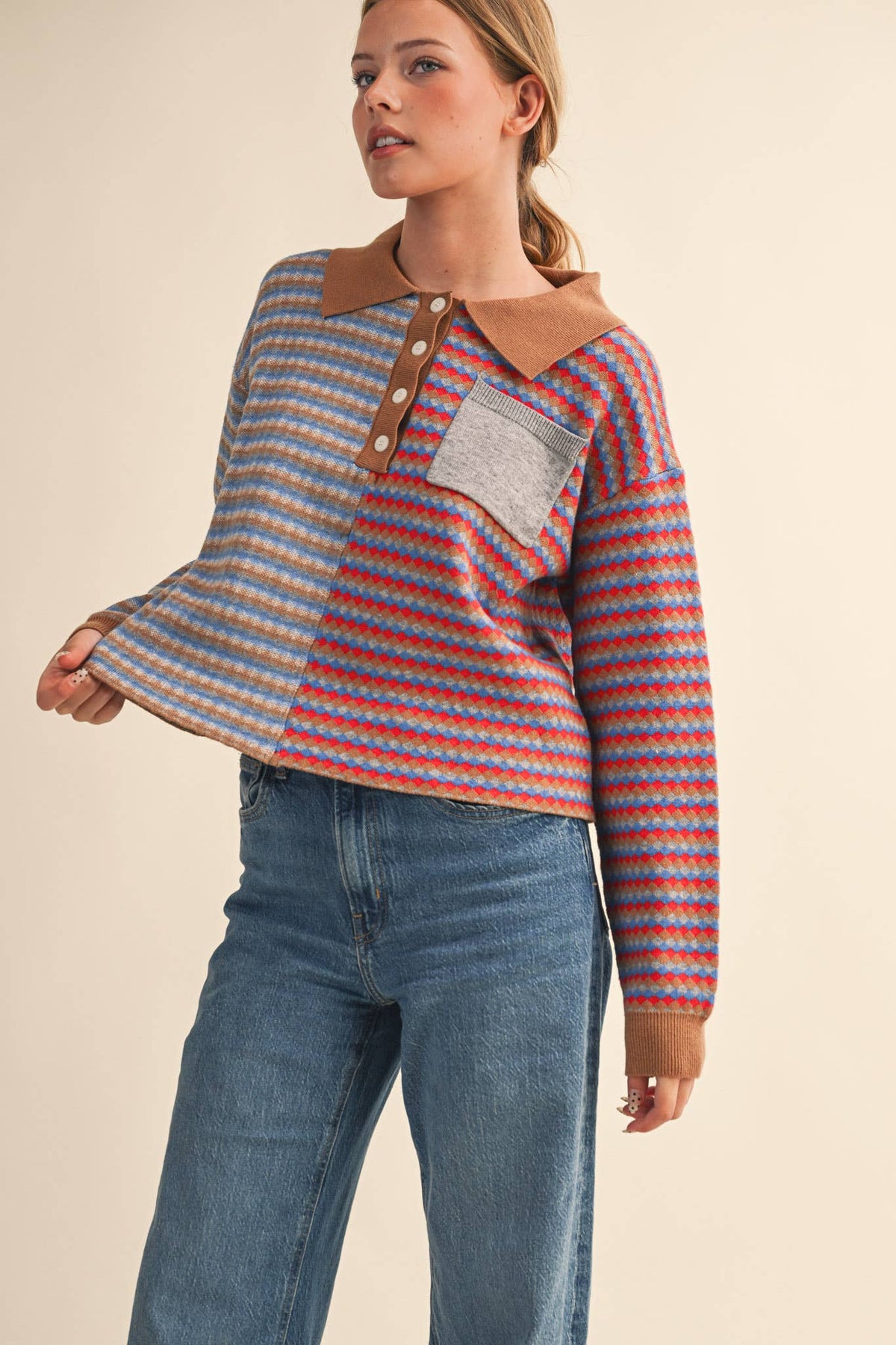 Multi-Colored Knit Sweater