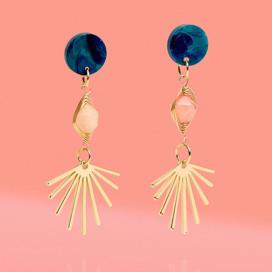 Celestial Midnight Bloom Three Tier Dangles