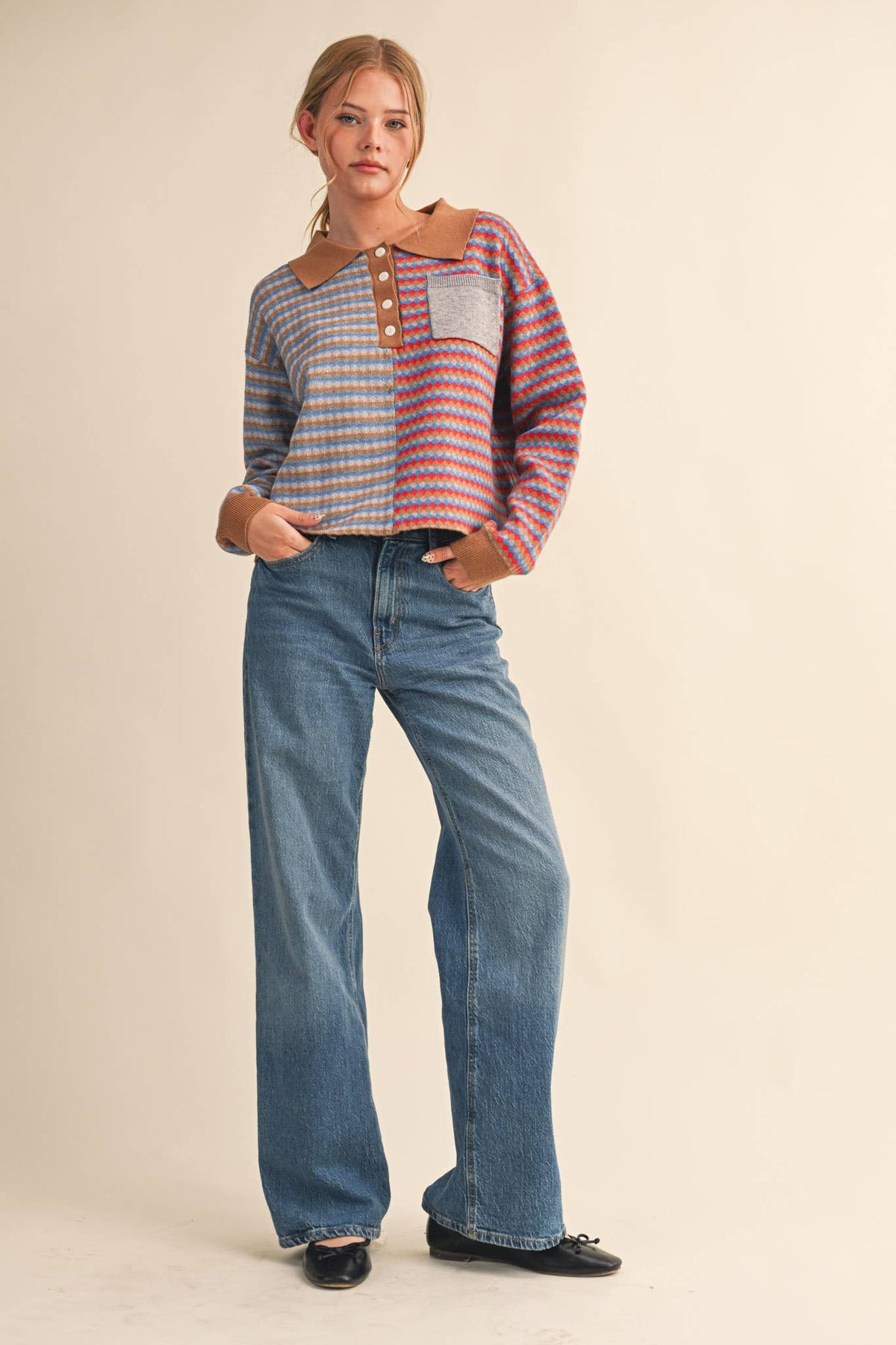 Multi-Colored Knit Sweater