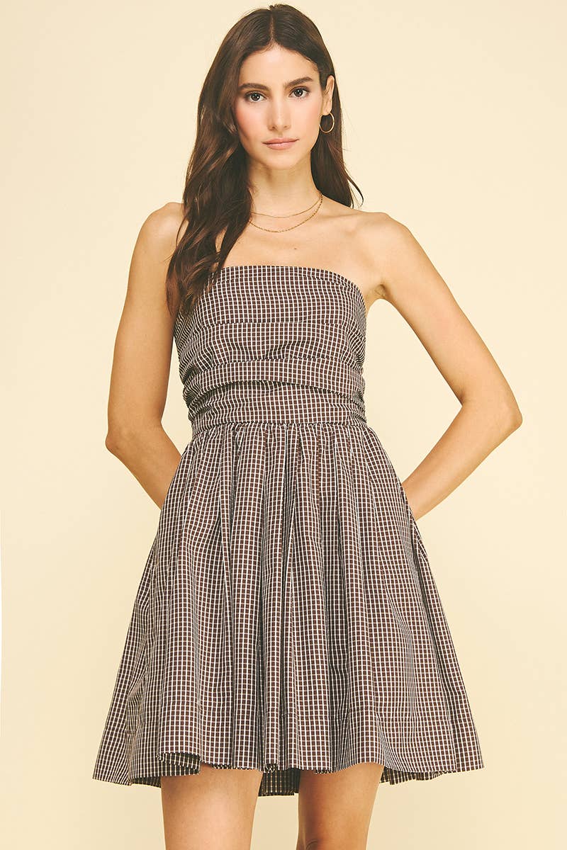 Kaitlyn Brown Strapless Mini Dress