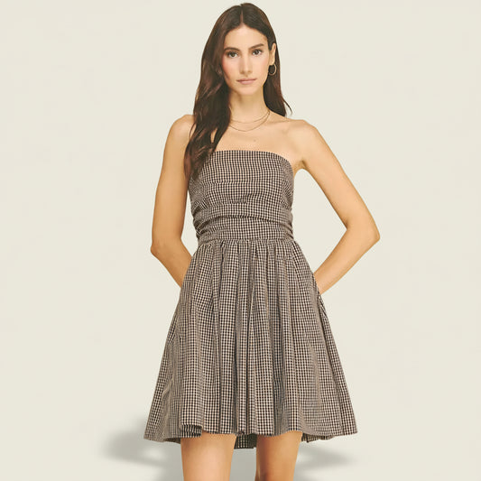 Kaitlyn Brown Strapless Mini Dress
