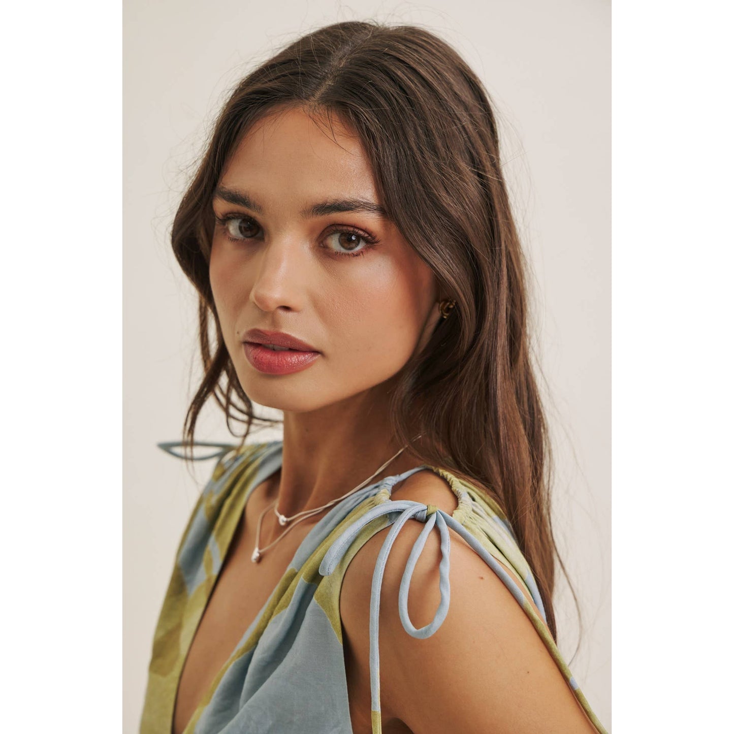 TROPICAL SUNSET OVERSIZED FLORAL MIDI WITH SHOULDER CUTOUT