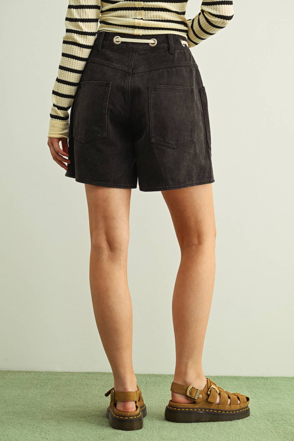 Front Pocket Belted Shorts
