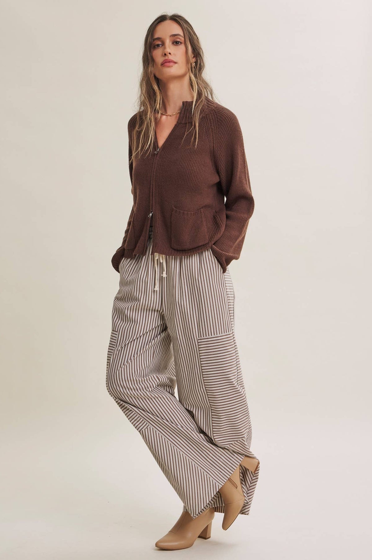 Coffee Before Noon Mixed Stripe Pants