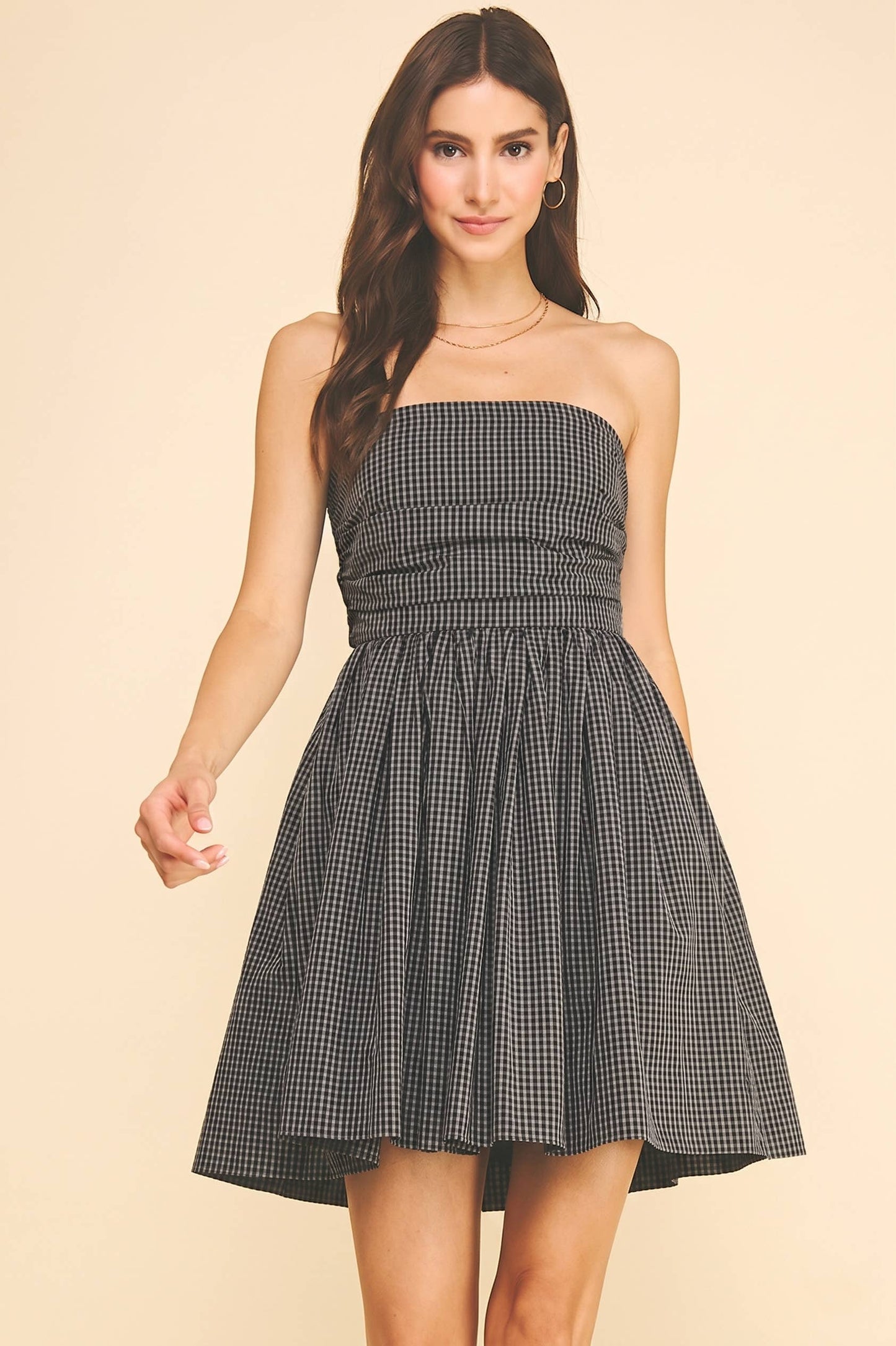 Kaitlyn Brown Strapless Mini Dress